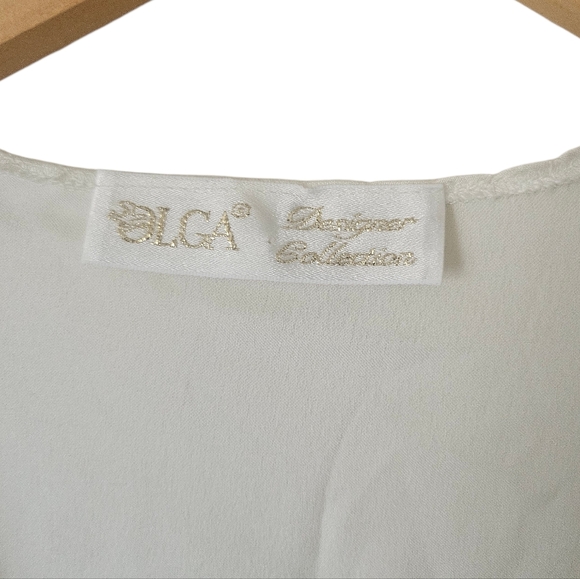 NWT Olga Designer Collection Vintage Ivory Romantic Lace Kimono Short Robe Sz M - Picture 5 of 10